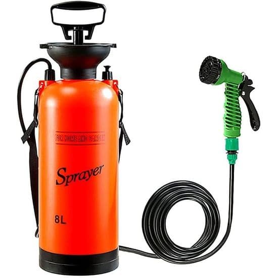 5L manuell spruta - 7 sprutmönster - Säkerhetsventil - 360° roterande munstycke