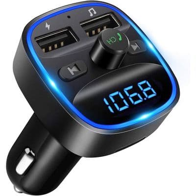 Bluetooth FM-sender, Bluetooth MP3-afspiller trådløs radioadapter bil FM-sender kit oplader, håndfri opkald