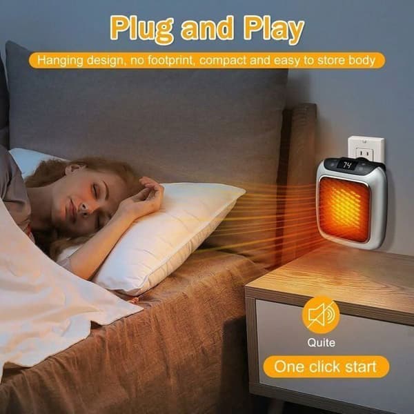 800W Vifteovn - Keramisk - Smart - Veggplugg