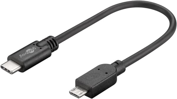 USB-C™ til Micro-B-kabel, OTG, 0,2 m, sort