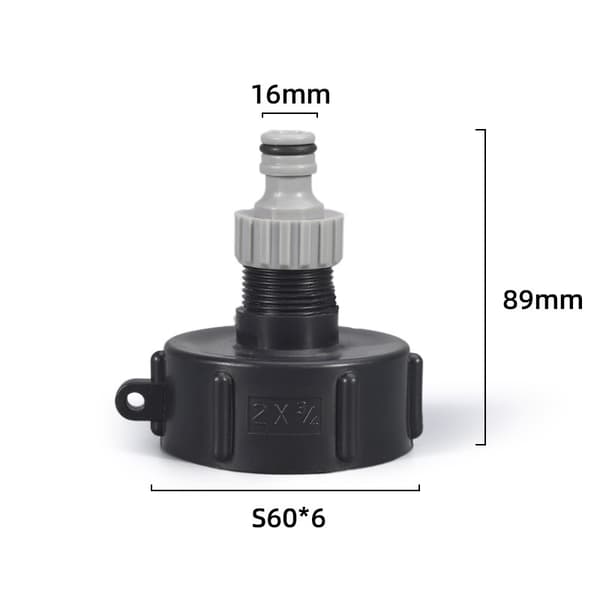 IBC Adapter i Plast - Anslutning för Slangar 3/4 inch 1/2 inch