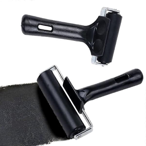 Gummivals, 2-pack, Linoleumvals, Svart, Hård gummivals för blocktryck (6 cm, 10 cm)