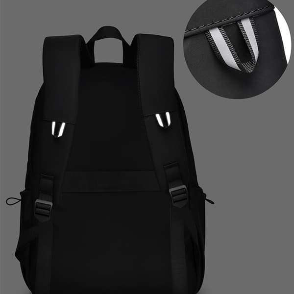 Grey Oxford Backpack for School and Travel Black