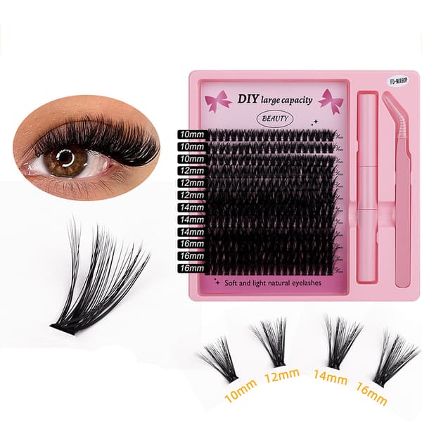 False Eyelash Set (240 Clusters) - Natural Look, Reusable, DIY Application Model 2