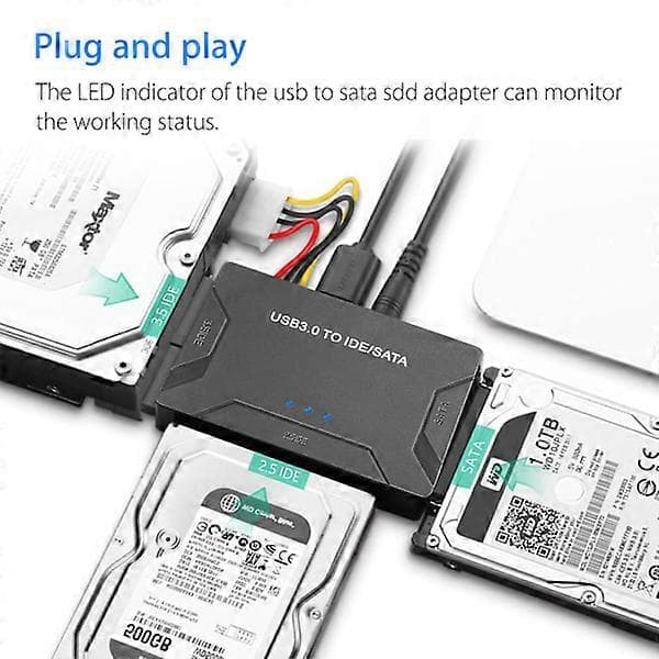 USB IDE -sovitin USB 3.0 - SATA IDE -kiintolevy-muunnin Combo
