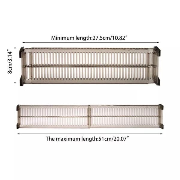 Adjustable Drawer Divider - 2 pieces - Transparent Plastic
