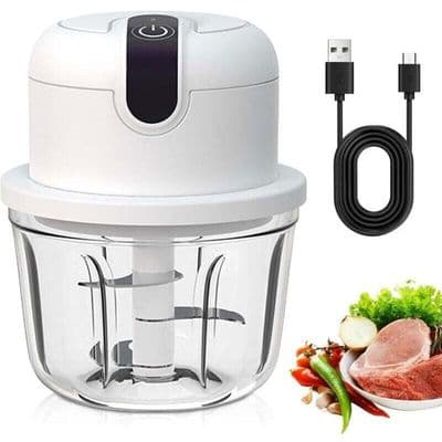 Mini elektrisk mathakker 300ml - USB oppladbar - Glassmateriale - Trådløs - Grønnsakskutter - Vanntett
