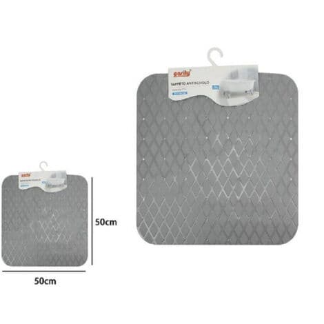 Halkfri PVC-matta för badkar dusch 50x50cm 79731 Grå