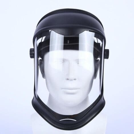 Helhjelm med visir, antiduggdeksel, sikkerhetssliping, fallbeskyttelse, dobbel hodebåndsmaske