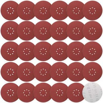 Slipskivor - Ø225 mm P600 - 8 hål - Kardborrefäste - Förpackning med 30