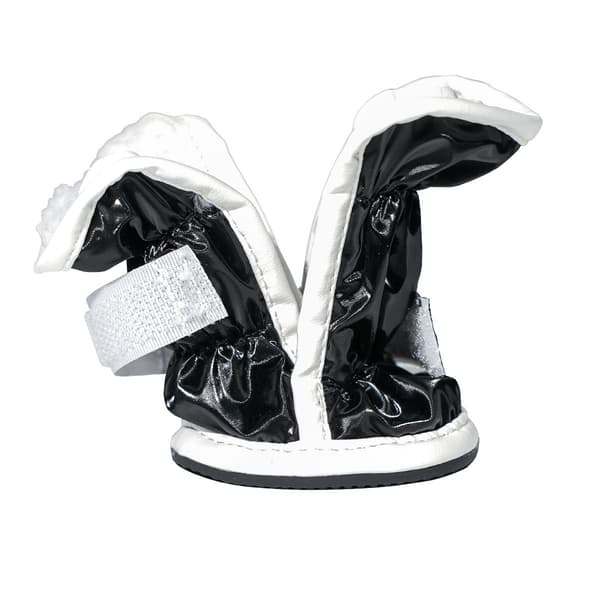 Waterproof Snow Boots for Small to Medium Dogs - 4-pack, Black, PU Leather S
