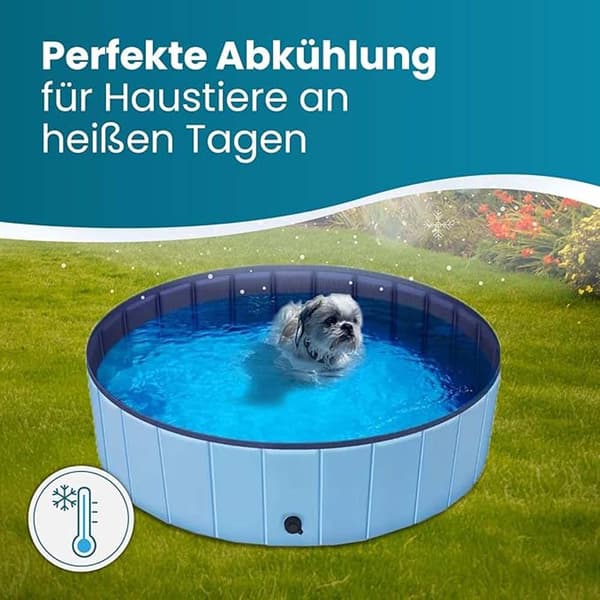Sammenklappelig kæledyrspool - Perfekt til bad og leg for hunde og katte, 30x30x10 cm