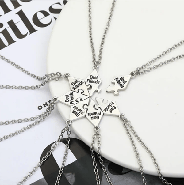 Pussel Necklace \"Best Friends\", 7-pack Silver
