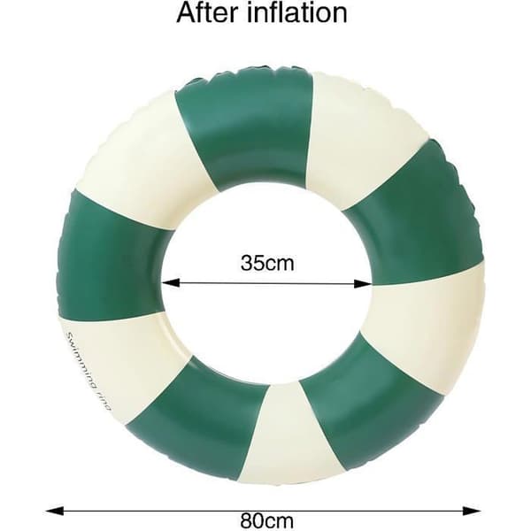 Uppblåsbar simring för vuxna - Simring Poolboj - för strandsemester - Innerdiameter 35 cm (grön)