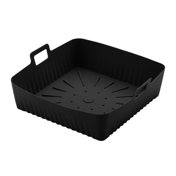 Firkantet Airfryer Bageplade med Non-Stick Silikone Sort