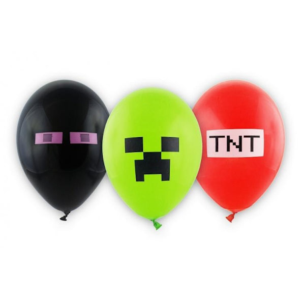 Minecraft-ilmapallot - Creeper, Enderman, TNT - 6 kpl