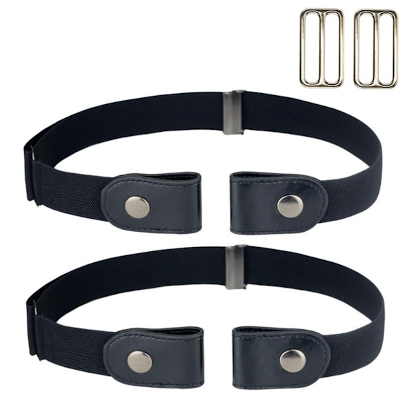 Elastiskt skärp utan spänne (one size) Svart Black 2-pack 2-pack