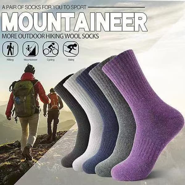 5 Pair Wool Socks - Warm and Comfortable for Everyday Use