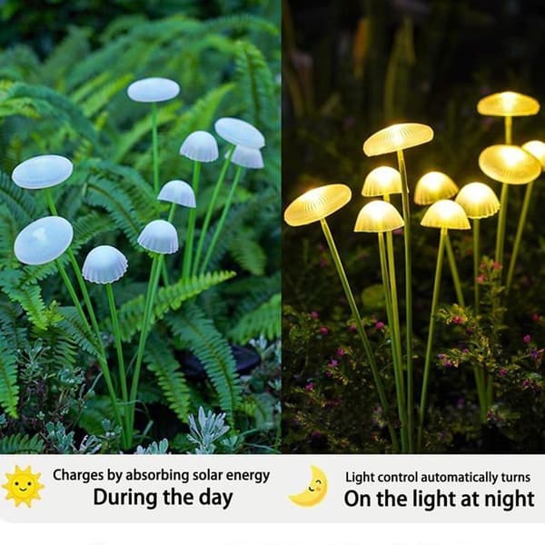 2-pak udendørs solcellehavelys, 8 LED vandmandslamper, solcelleildfluesvinglys