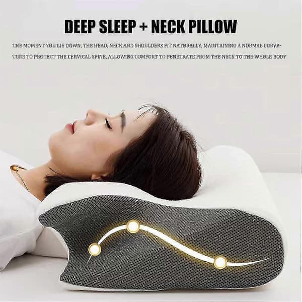 2-i-1 ortopedisk pute, memory foam, ergonomisk kontur