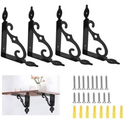 Fästkonsol - Svart - 4-pack - 140x110mm - Järn - Multifunktionell