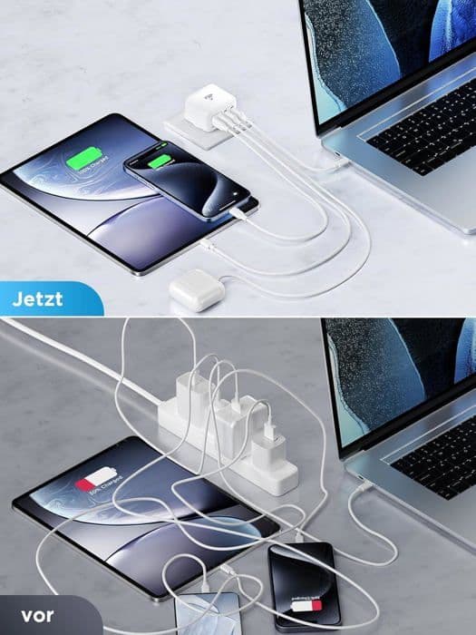 40W USB-C-lader - 4 porter - Hurtiglading - Multi-område