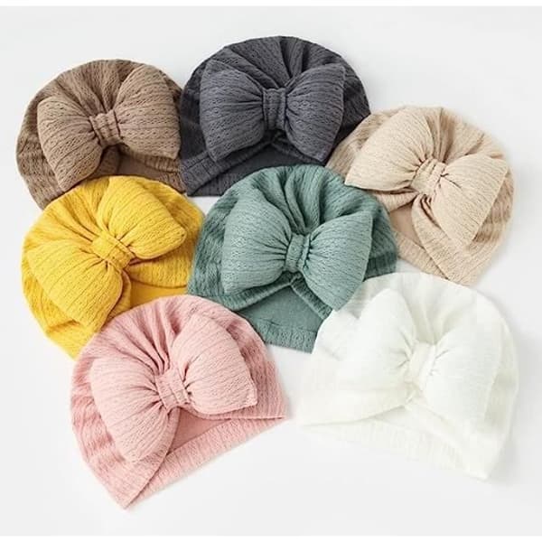 Baby Turbanmössa - Ej specificerad - 7 delar - Elastisk - Rosettdesign - Bekväm