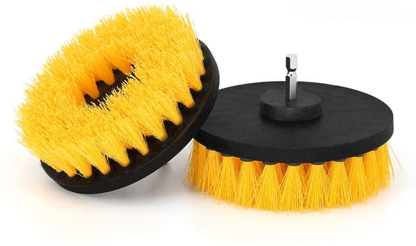 Scrub Brushes for Drill/Screwdriver Yellow 8 Pieces