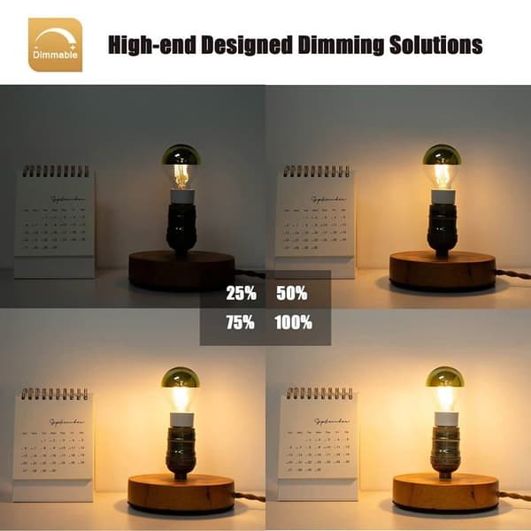 6st E14 Dimbar Edison LED-lampor 4W motsvarande 40 Watt, G45 Spegelfilament LED-lampor med silvertopp, Varmvit