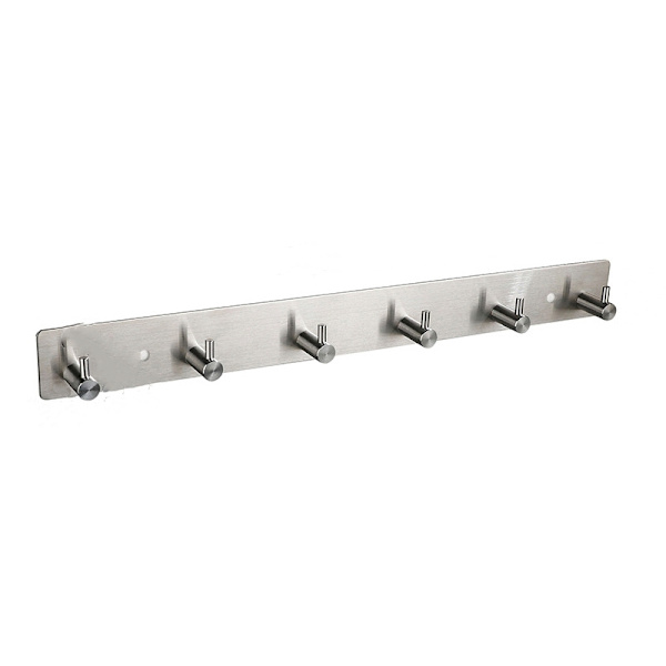 Wall Mounted Clothes Hook Rack with 6 Stainless Steel Hooks