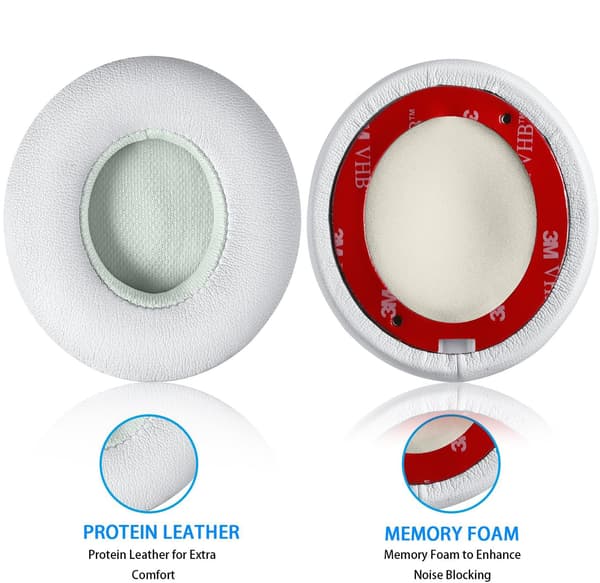 Ear Cushions for Beats Solo 2 and 3 - Replacement Pads White