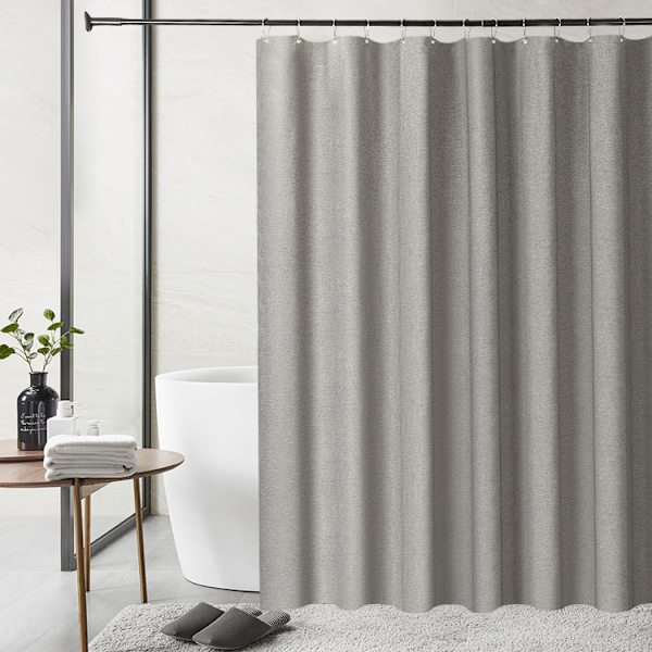 Linen Shower Curtain with Hooks Width 240 x height 200