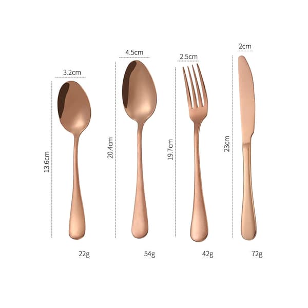 Stainless Steel Cutlery Set, 4 pieces - Rose