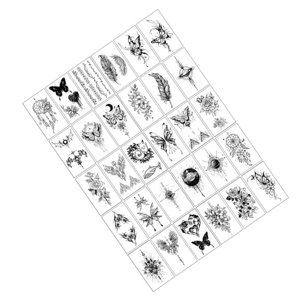 Dark Series Temporary Tattoos Stickers - 30 Unique Designs