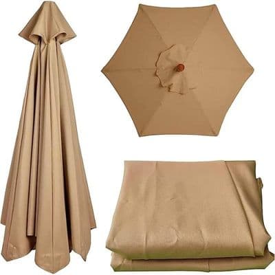 Udskiftningsbaldakin til parasol - Ellers - Khaki 3M 6 ribber - UPF 30 solbeskyttelse