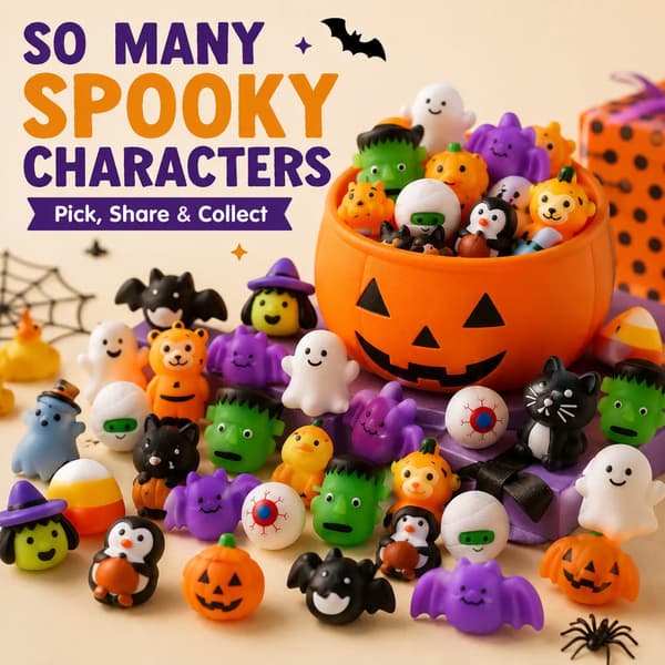 30 st Halloween Mochi Squishy Leksaker – Tecknade Pumpahuvuden