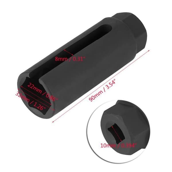 ROMANTIC Qiilu Universal Iltføler Lambda Sonde Fatning O2 7-8\" 22mm 3-8\" Drev Værktøj