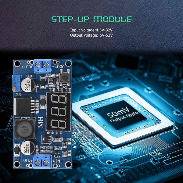DC-DC Step-Up Muunninmoduuli 4A Syöttöjännite Säädettävä XL6009E1