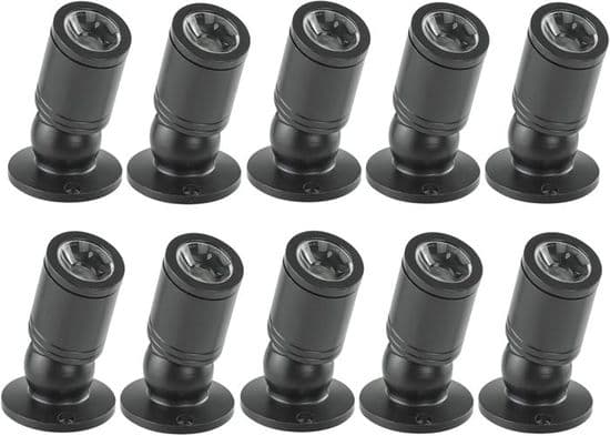 Mini LED-spotlights, forsænkede loftspotlights, 1W med driver, 100-265V AC, 10 stk. (sort, varmt lys)