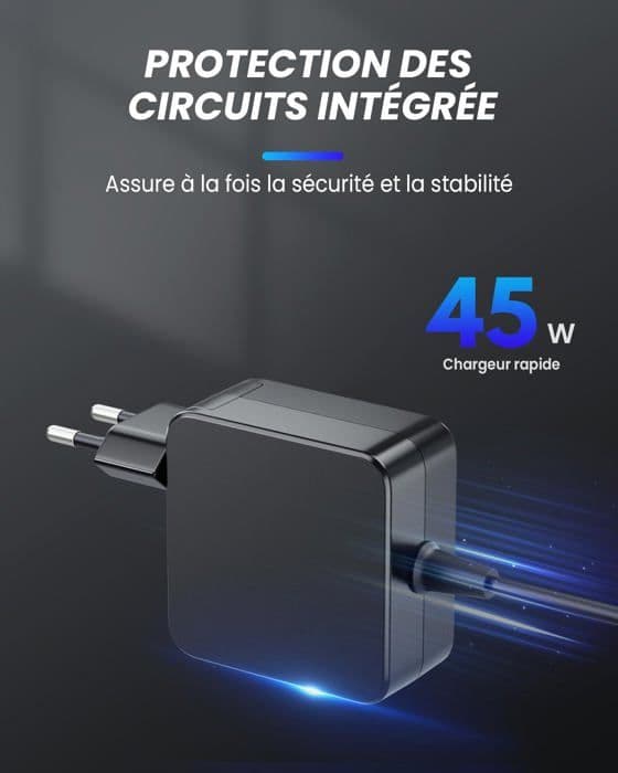 45W ADL45WCG Oplader - Kompatibel med Lenovo - 20V 2.25A - Sort