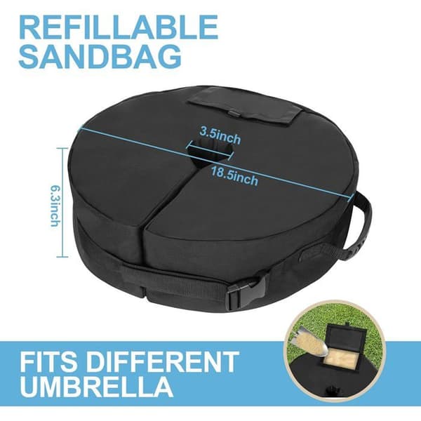 Parasolfod vægtpose - Op til 40 kg, vægt til robuste parasolfødder, ideel til terrasse og have.