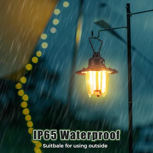 Oppladbar Campinglykt - 1000 Lumen Campinglykt for Telt - Bærbar, IP65 Vanntett - 4 Lysmoduser