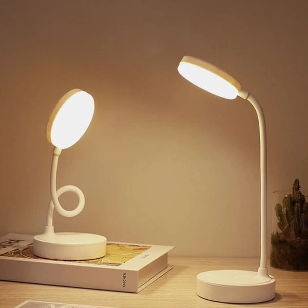 Bærbar LED-bordlampe, øyebeskyttelse, 3 dimmemoduser for soverom, nattbordslampe