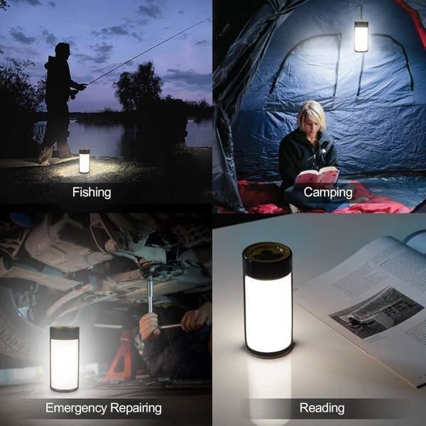 Oppladbare LED-campinglykter, 4 lysmoduser, bærbare og vannavstøtende nødlykter (oransje, 4-pakning)