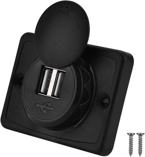 12V USB-panelmonterad strömadapter för 12V USB-uttag, 3.1A Vattentät DC12V/24V Billaddare