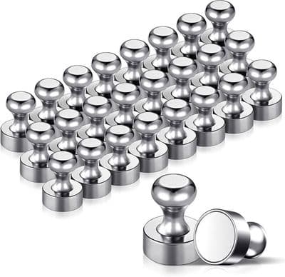 12x16mm Metallmagnet - Kraftig - Rustfritt stål - 24 Stykker