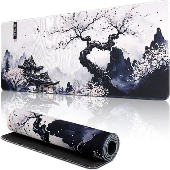 Gamingmusematte, 800 x 300 mm XXL stor gamingmusematte, sklisikker, vanntett, sydde kanter, for gamere, datamaskin, PC