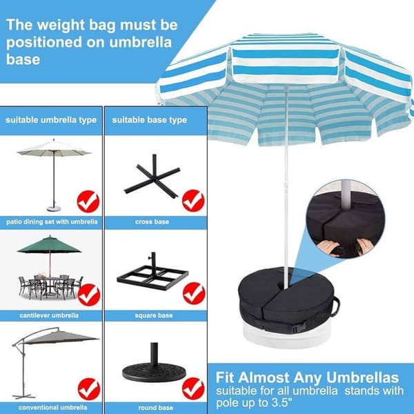 Parasolfod vægtpose - Op til 40 kg, vægt til robuste parasolfødder, ideel til terrasse og have.