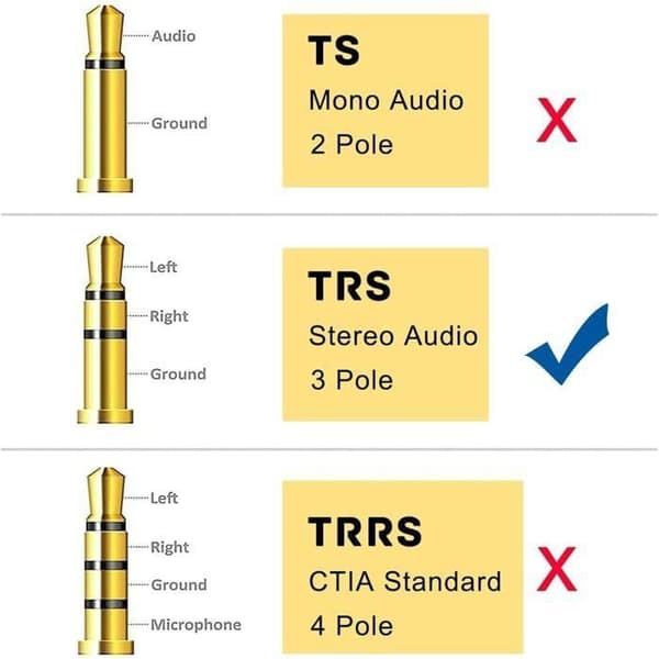 6,35 mm han til 3,5 mm hun jack-adapter, stereo lydadapter, til keyboard, digitalt klaver, pakke med 2