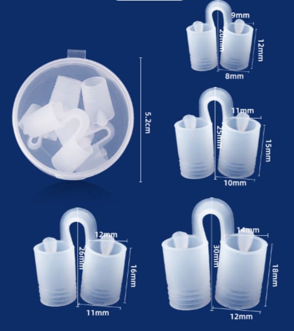 Anti-snarkning Näsklämma mot snarkning 4-pack Transparent